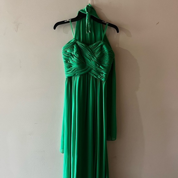 ‘RALPH LAUREN EVENING’ EVENING GOWN KELLY GREEN / SIZE 2. - Picture 2 of 9